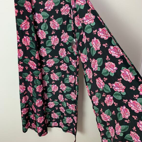 Lularoe Floral Rose Print Joy Duster Vest Cardigan Sleeveless Split Sides XS - Picture 2 of 6